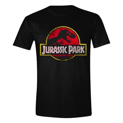 Jurassic Park - Distressed Logo Black T-Shirt
(XL)