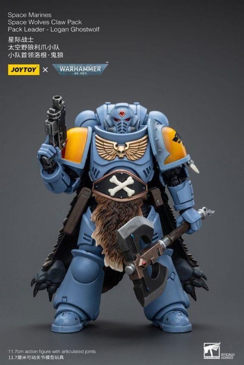 Warhammer 40000 - Space Marines Space Wolves
Claw Pack Pack Leader -Logan Ghostwolf 1/18 Action Figure
(12cm)