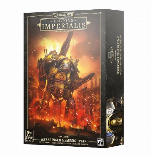 Warhammer: The Horus Heresy - Legions Imperialis:
Warbringer Nemesis Titan with Quake Cannon, Volcano Cannon, and
Laser Blaster