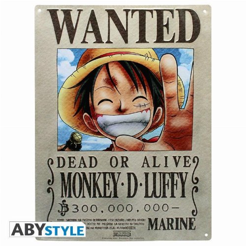 One Piece - Monkey D. Luffy Wanted Poster Metal Plate
(28x38cm)