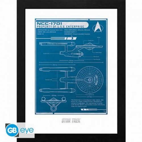 Star Trek - USS Enterprise's Plan Αφίσα σε Κάδρο
(31x41cm)