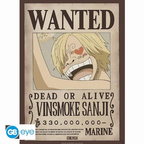 One Piece - Vinsmoke Sanji Wanted Poster Αυθεντική
Αφίσα (52x38cm)