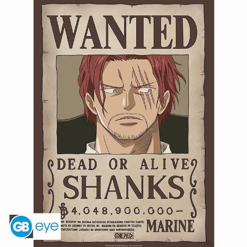 One Piece - Shanks Wanted Poster Αυθεντική Αφίσα
(52x38cm)
