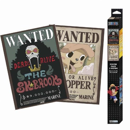 One Piece - Chopper & Brook Wanted Posters Chibi
2-Pack Αυθεντικές Αφίσες (52x38cm)