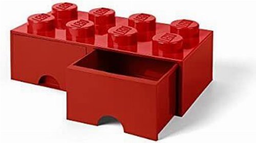 LEGO - Διπλό Τουβλάκι Αποθήκευσης Συρταρωτό 8 Κόκκινο
(25x50x18cm)