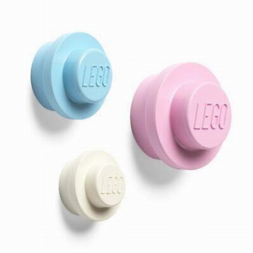 LEGO - Γαλάζιο, Ρόζ, Άσπρο Σετ Κρεμάστρες Τοίχου (3
Τεμάχια)