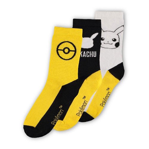 Pokemon - Pikachu 3-Pack Socks (Size
39-42)