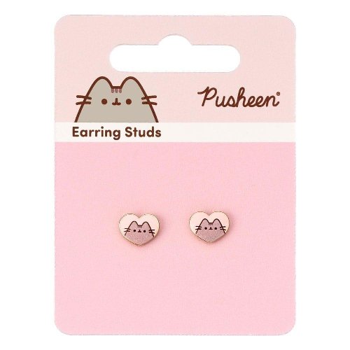 Pusheen - Pink and Gold Heart Stud
Earrings