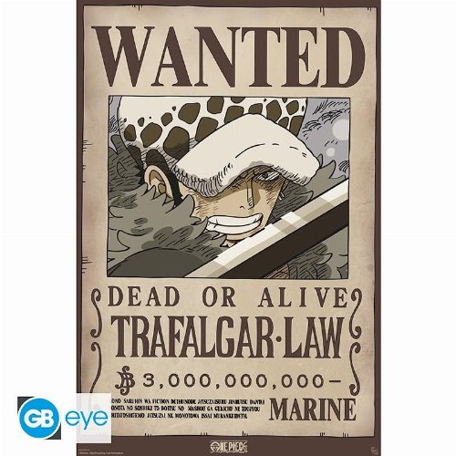One Piece - Trafalgar Law Wanted Poster Αυθεντική
Αφίσα (92x61cm)
