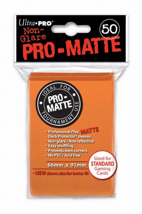 Ultra Pro Card Sleeves Standard Size 50ct -
Pro-Matte Orange