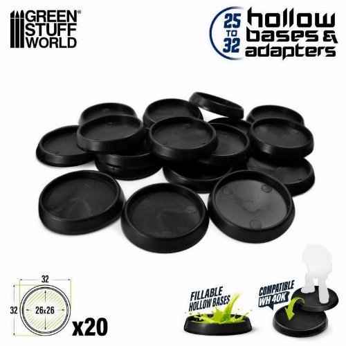 Green Stuff World - Black Hollow Plastic Bases 32mm
(20 τεμάχια)