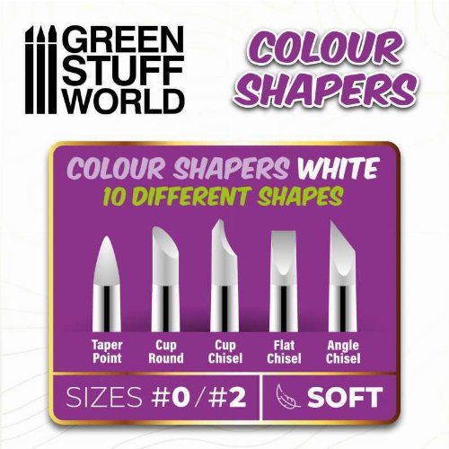 Green Stuff World - Clay/Color Shapers Combo
(Sizes #0 and #2)