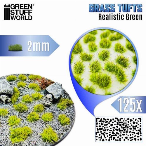 Green Stuff World - Realistic Green Static Grass Tufts
2mm (125 τεμάχια)