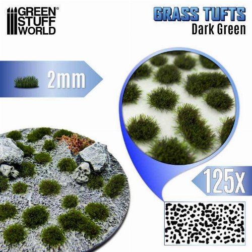 Green Stuff World - Dark Green Static Grass
Tufts 2mm (125 pieces)