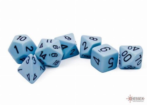 7 Dice Set Polyhedral Opaque Pastel Blue with
Black
