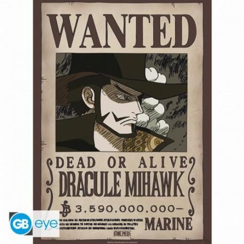One Piece - Dracule Mihawk Wanted Poster Αυθεντική
Αφίσα (52x38cm)