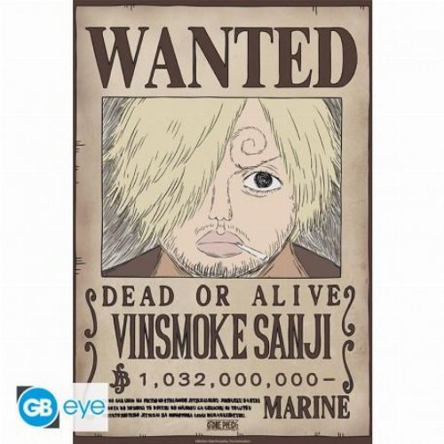 One Piece - Vinsmoke Sanji Wanted Poster Αυθεντική
Αφίσα (52x38cm)