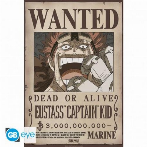 One Piece - Eustass Captain Kid Wanted Poster
Αυθεντική Αφίσα (52x38cm)
