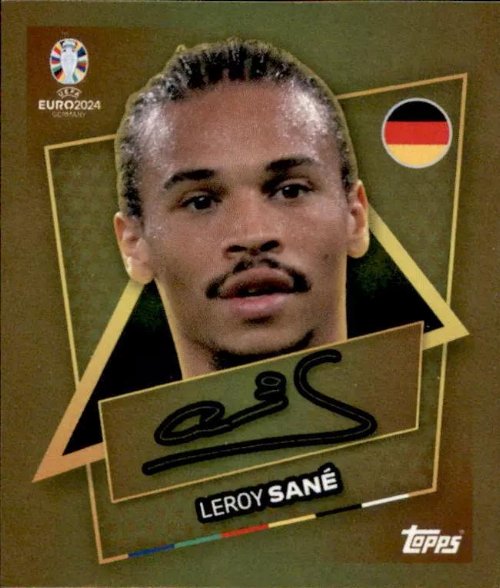 Topps - UEFA Germany Euro 2024 Sticker - GER SP.
Leroy Sané (Germany) Gold Foil (Signed)