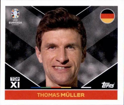 Topps - UEFA Germany Euro 2024 Αυτοκόλλητο - GER TOP
1. Thomas Müller (Germany) - Top XI