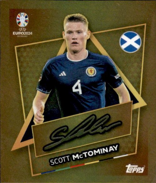 Topps - UEFA Germany Euro 2024 Sticker - SCO SP.
Scott McTominay (Scotland) Gold Foil (Signed)