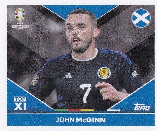 Topps - UEFA Germany Euro 2024 Αυτοκόλλητο - SCO TOP
1. John McGinn (Scotland) - Top XI