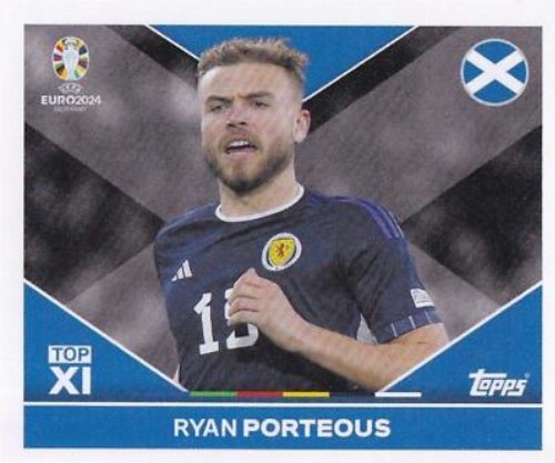 Topps - UEFA Germany Euro 2024 Αυτοκόλλητο - SCO TOP
2. Ryan Porteous (Scotland) - Top XI