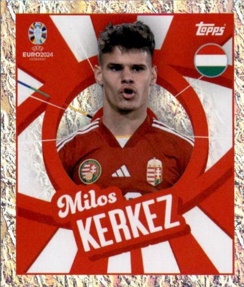 Topps - UEFA Germany Euro 2024 Αυτοκόλλητο - HUN PTW.
Milos Kerkez (Hungary) Holo Foil