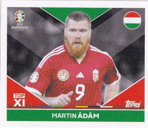 Topps - UEFA Germany Euro 2024 Αυτοκόλλητο - HUN TOP
1. Martin Ádám (Hungary) - Top XI