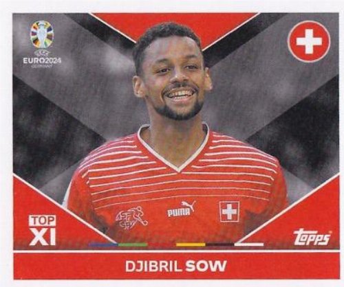 Topps - UEFA Germany Euro 2024 Sticker - SUI TOP
2. Djibril Sow (Switzerland) - Top XI