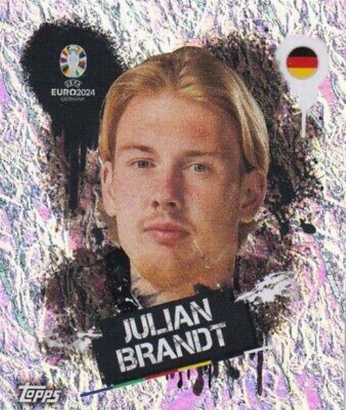 Topps - UEFA Germany Euro 2024 Αυτοκόλλητο - GER 3.
Julian Brandt (Germany) Holo Foil