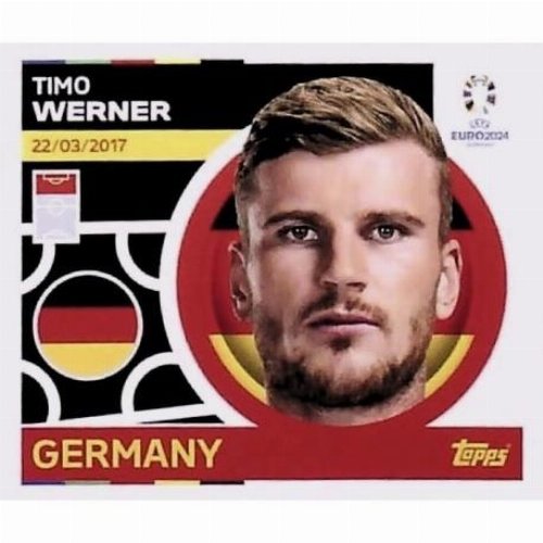 Topps - UEFA Germany Euro 2024 Αυτοκόλλητο - GER 14.
Timo Werner (Germany)