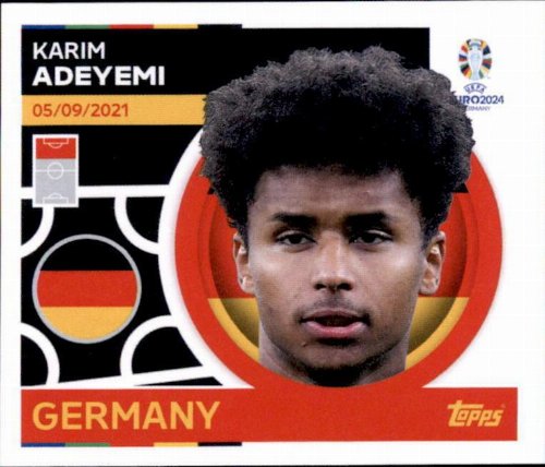 Topps - UEFA Germany Euro 2024 Αυτοκόλλητο - GER 18.
Karim Adeyemi (Germany)