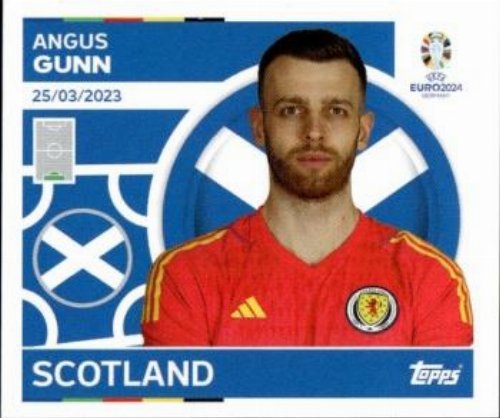 Topps - UEFA Germany Euro 2024 Sticker - SCO 4.
Angus Gunn (Scotland) l