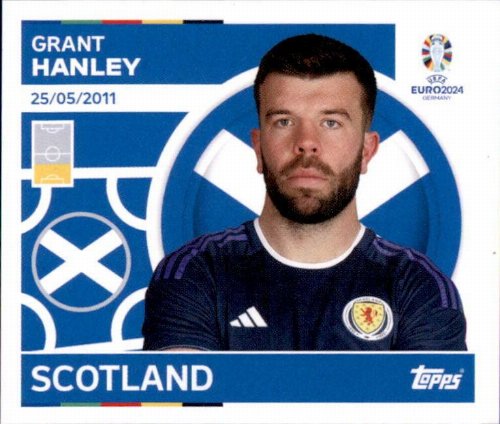 Topps - UEFA Germany Euro 2024 Αυτοκόλλητο - SCO 5.
Grant Hanley (Scotland)