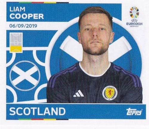 Topps - UEFA Germany Euro 2024 Αυτοκόλλητο - SCO 7.
Liam Cooper (Scotland)