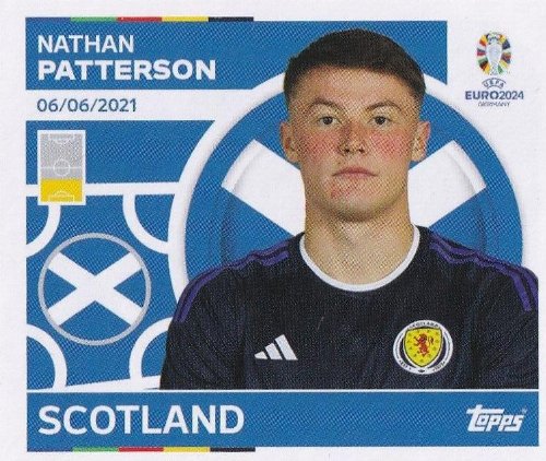 Topps - UEFA Germany Euro 2024 Sticker - SCO 8.
Nathan Patterson (Scotland)