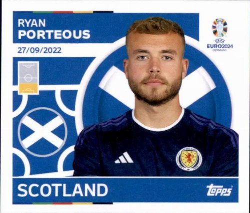 Topps - UEFA Germany Euro 2024 Sticker - SCO 9.
Ryan Porteous (Scotland)