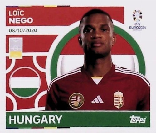 Topps - UEFA Germany Euro 2024 Sticker - HUN 10.
Loïc Nego (Hungary)