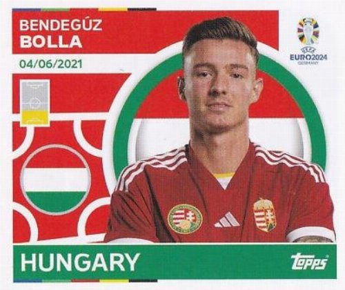 Topps - UEFA Germany Euro 2024 Αυτοκόλλητο - HUN 11.
Bendegúz Bolla (Hungary)