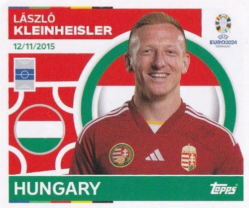 Topps - UEFA Germany Euro 2024 Sticker - HUN 16.
László Kleinheisler (Hungary)