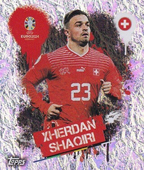 Topps - UEFA Germany Euro 2024 Sticker - SUI 3.
Xherdan Shaqiri (Switzerland) - Artist - Holo
Foil