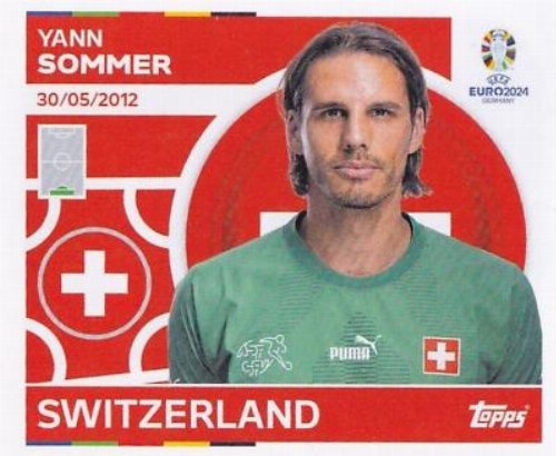 Topps - UEFA Germany Euro 2024 Αυτοκόλλητο - SUI 4.
Yann Sommer (Switzerland)