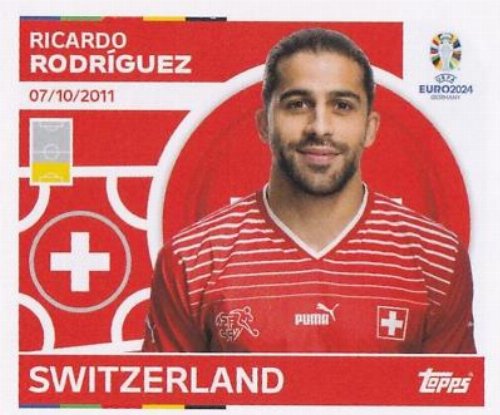 Topps - UEFA Germany Euro 2024 Αυτοκόλλητο - SUI 7.
Ricardo Rodríguez (Switzerland)