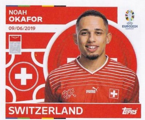 Topps - UEFA Germany Euro 2024 Αυτοκόλλητο - SUI 21.
Noah Okafor (Switzerland)