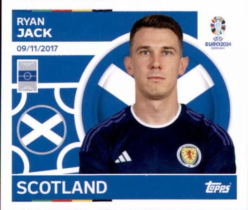 Topps - UEFA Germany Euro 2024 Αυτοκόλλητο - SCO 19.
Ryan Jack (Scotland)