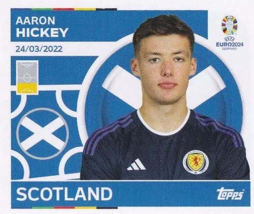 Topps - UEFA Germany Euro 2024 Αυτοκόλλητο - SCO 10.
Aaaron Hickey (Scotland)