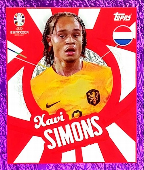 Topps - UEFA Germany Euro 2024 Sticker - NED
PTW. Xavi Simons (Netherlands) - Purple Parallel
Foil