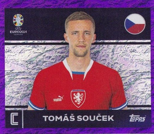 Topps - UEFA Germany Euro 2024 Αυτοκόλλητο - CZE 2.
Tomáš Souček (Czechia) - Purple Parallel Foil