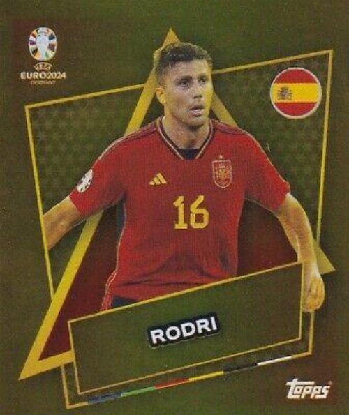 Topps - UEFA Germany Euro 2024 Αυτοκόλλητο - ESP SP.
Rodri (Spain) Gold Foil